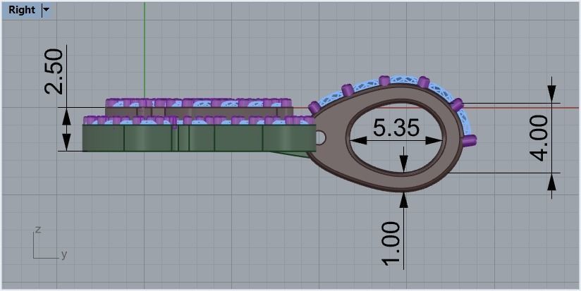 pendant letter A 3D print model_2