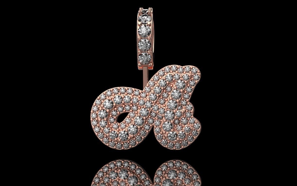 pendant letter A 3D print model_18