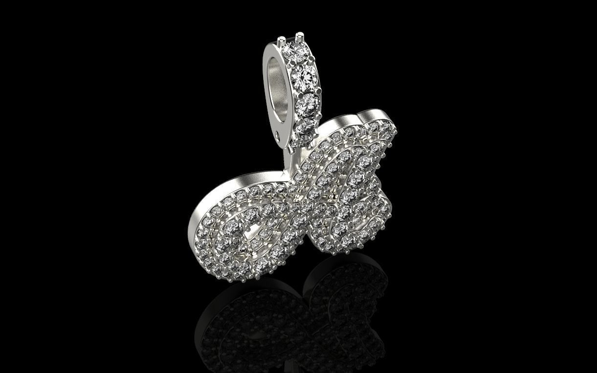 pendant letter A 3D print model_19