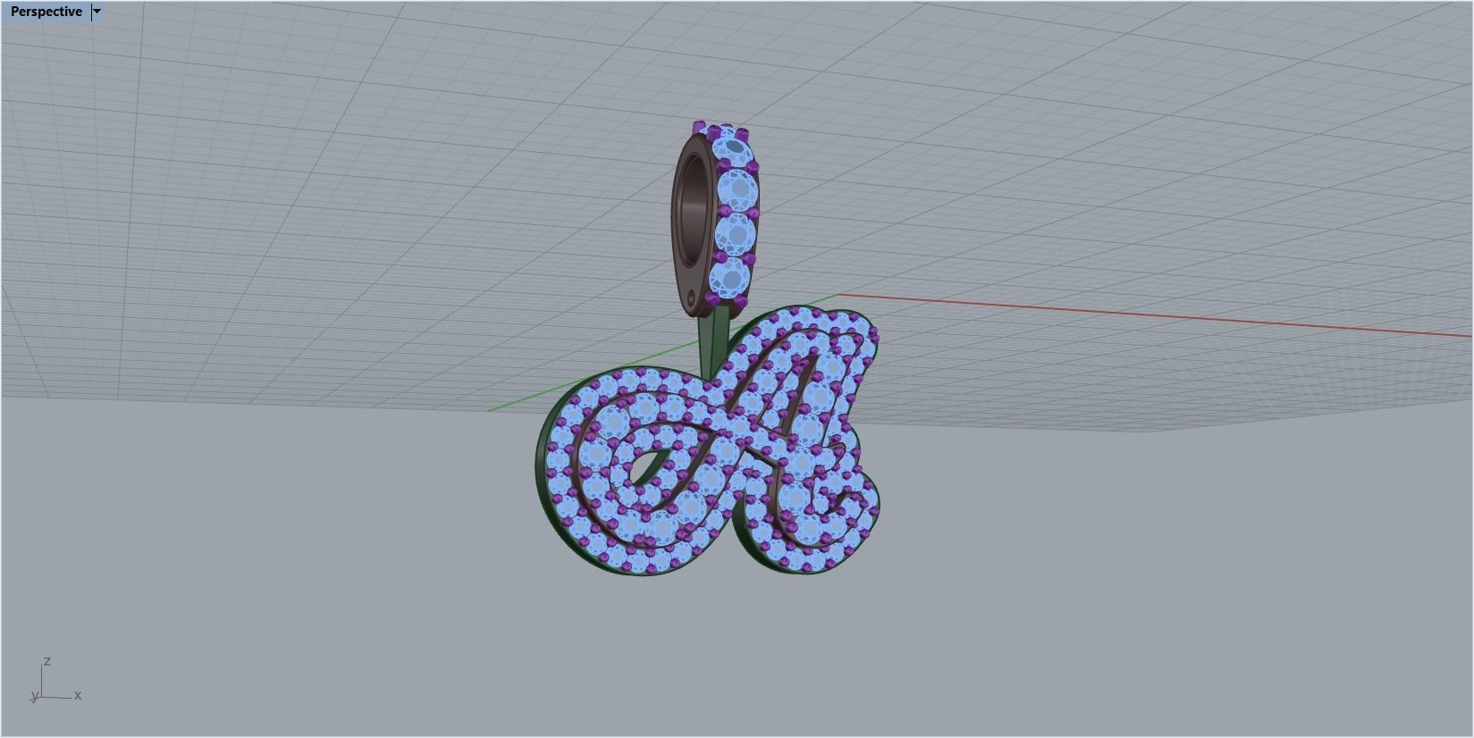 pendant letter A 3D print model_31
