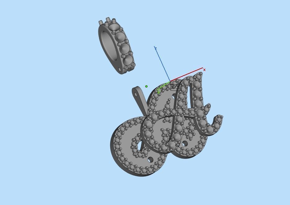 pendant letter A 3D print model_33