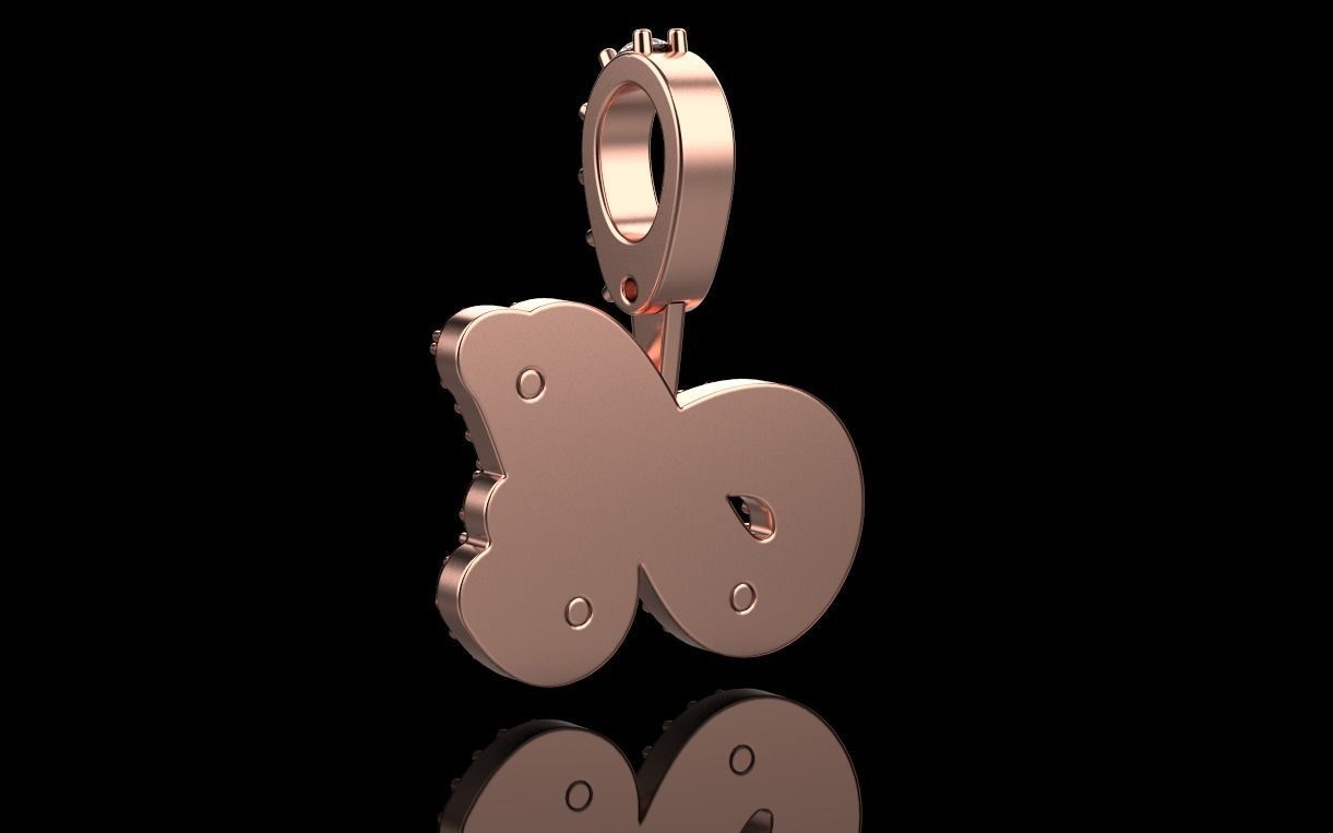 pendant letter A 3D print model_16