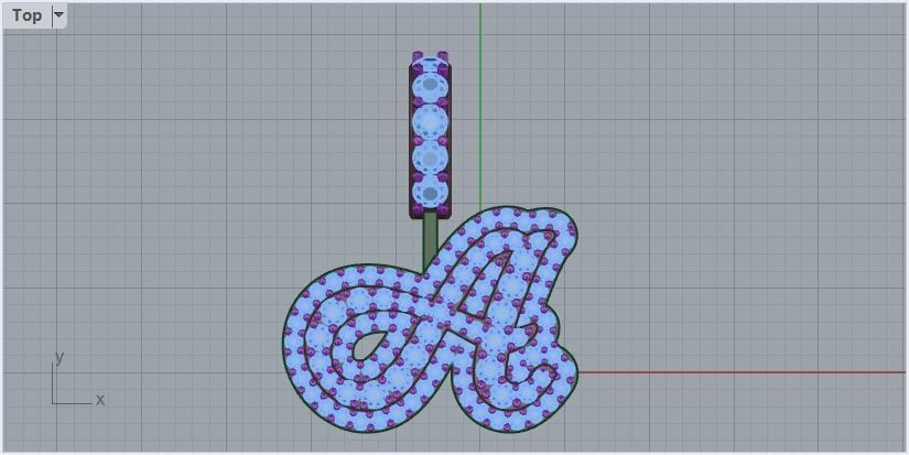 pendant letter A 3D print model_24