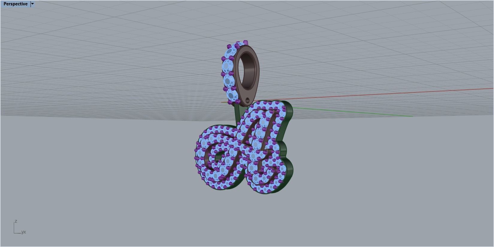 pendant letter A 3D print model_27