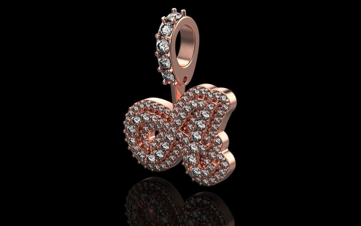 pendant letter A 3D print model_17