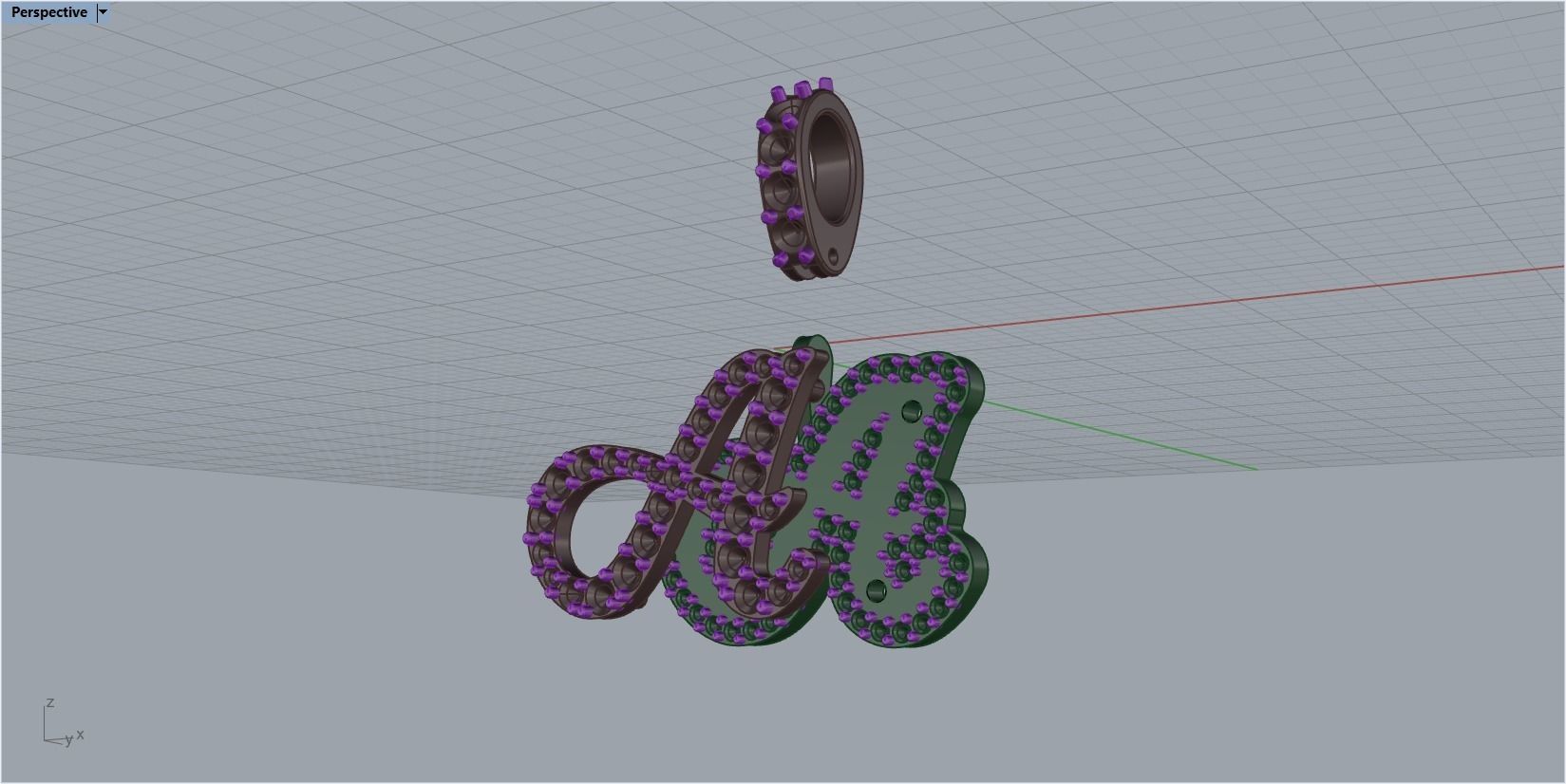 pendant letter A 3D print model_30