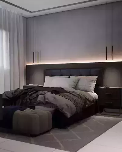 Cozy Bedroom scene 3D model 3D model