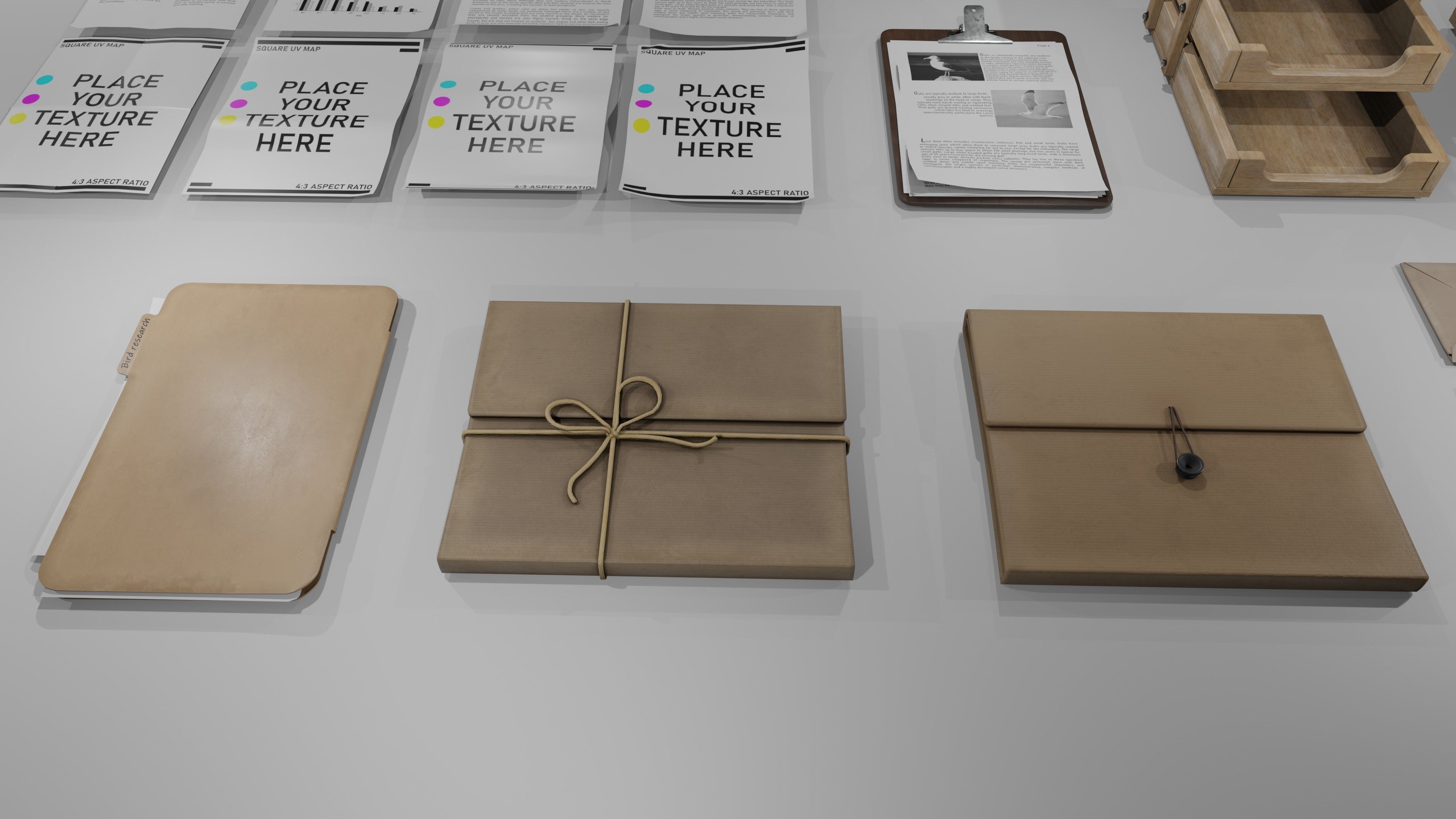 Stationery office pack Low-poly 3D model_10