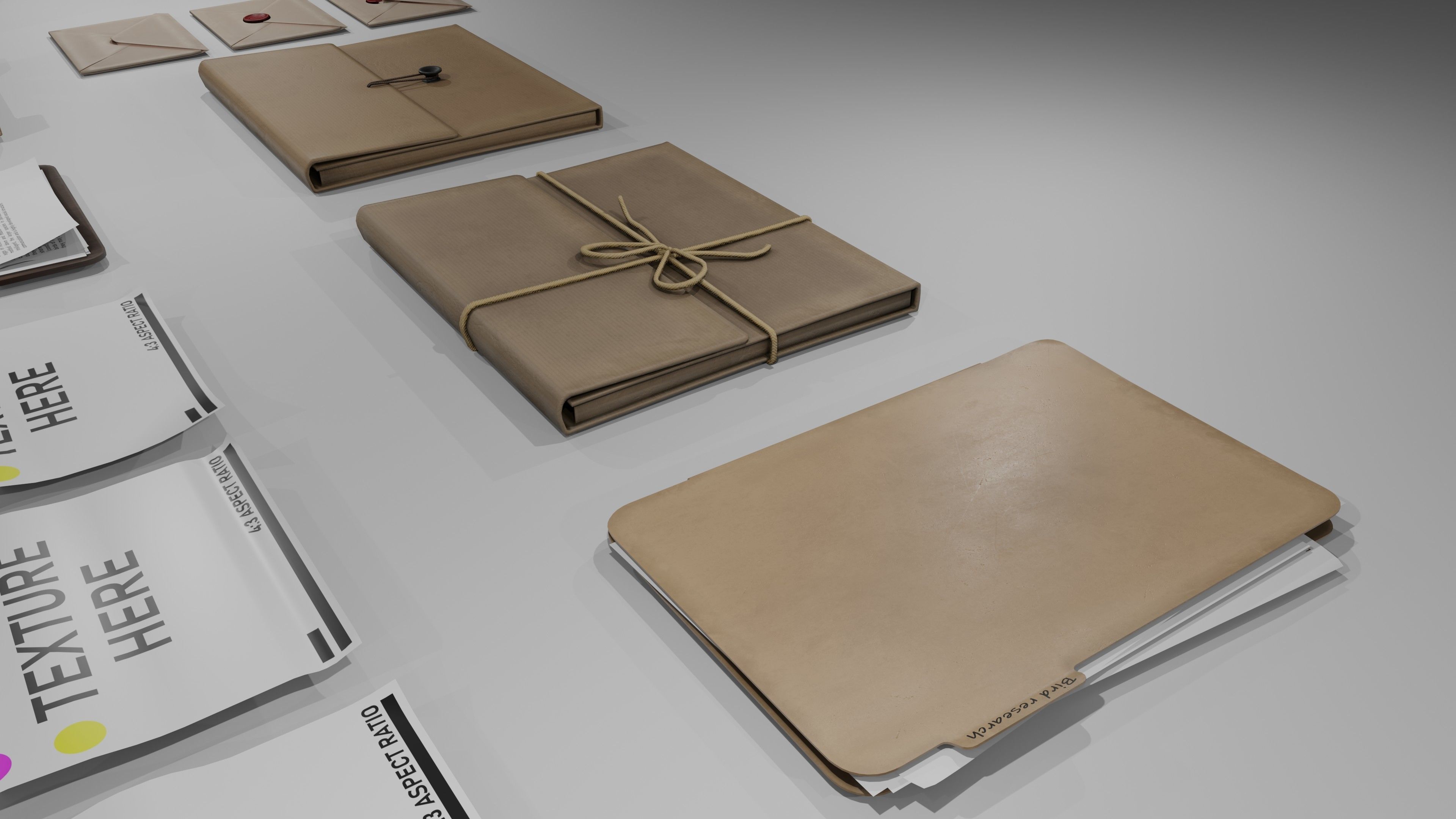 Stationery office pack Low-poly 3D model_12