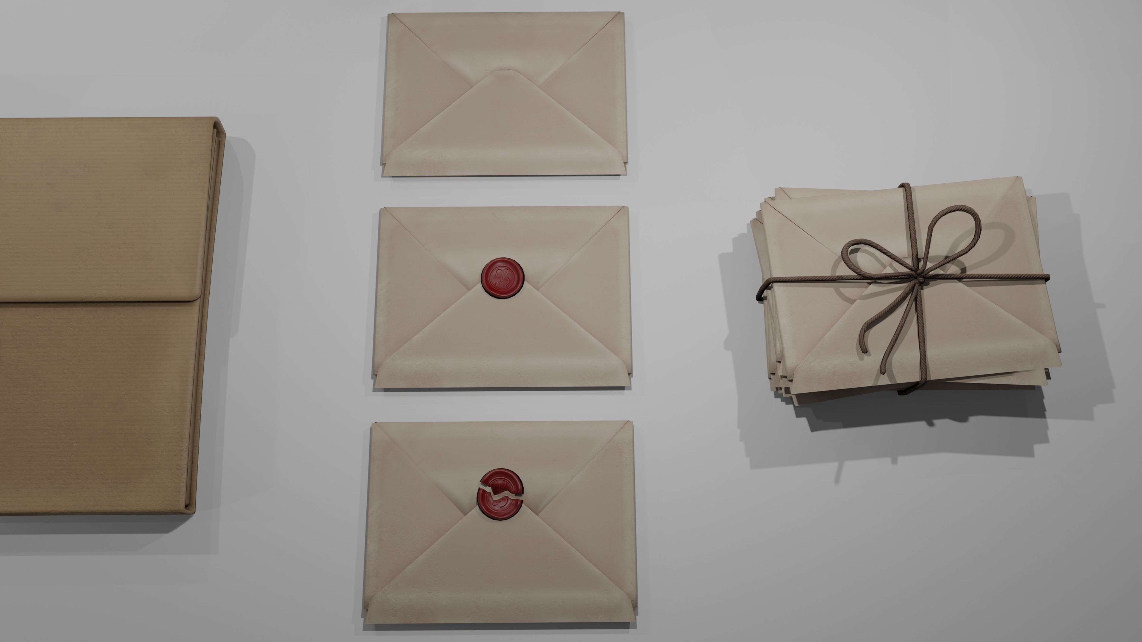 Stationery office pack Low-poly 3D model_8