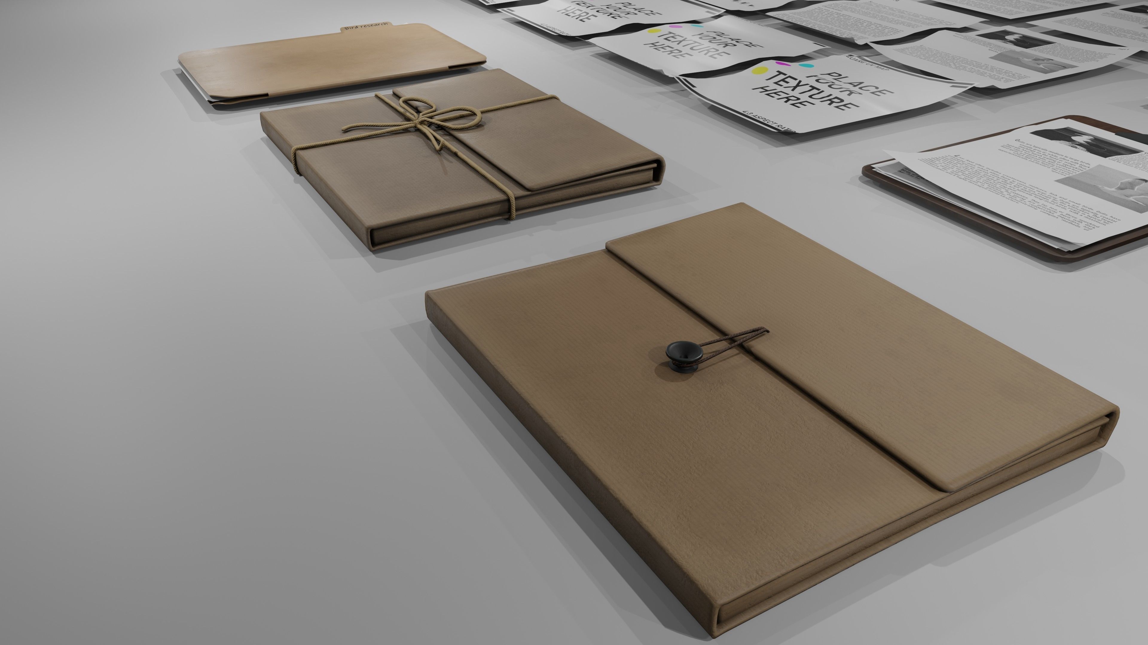 Stationery office pack Low-poly 3D model_9