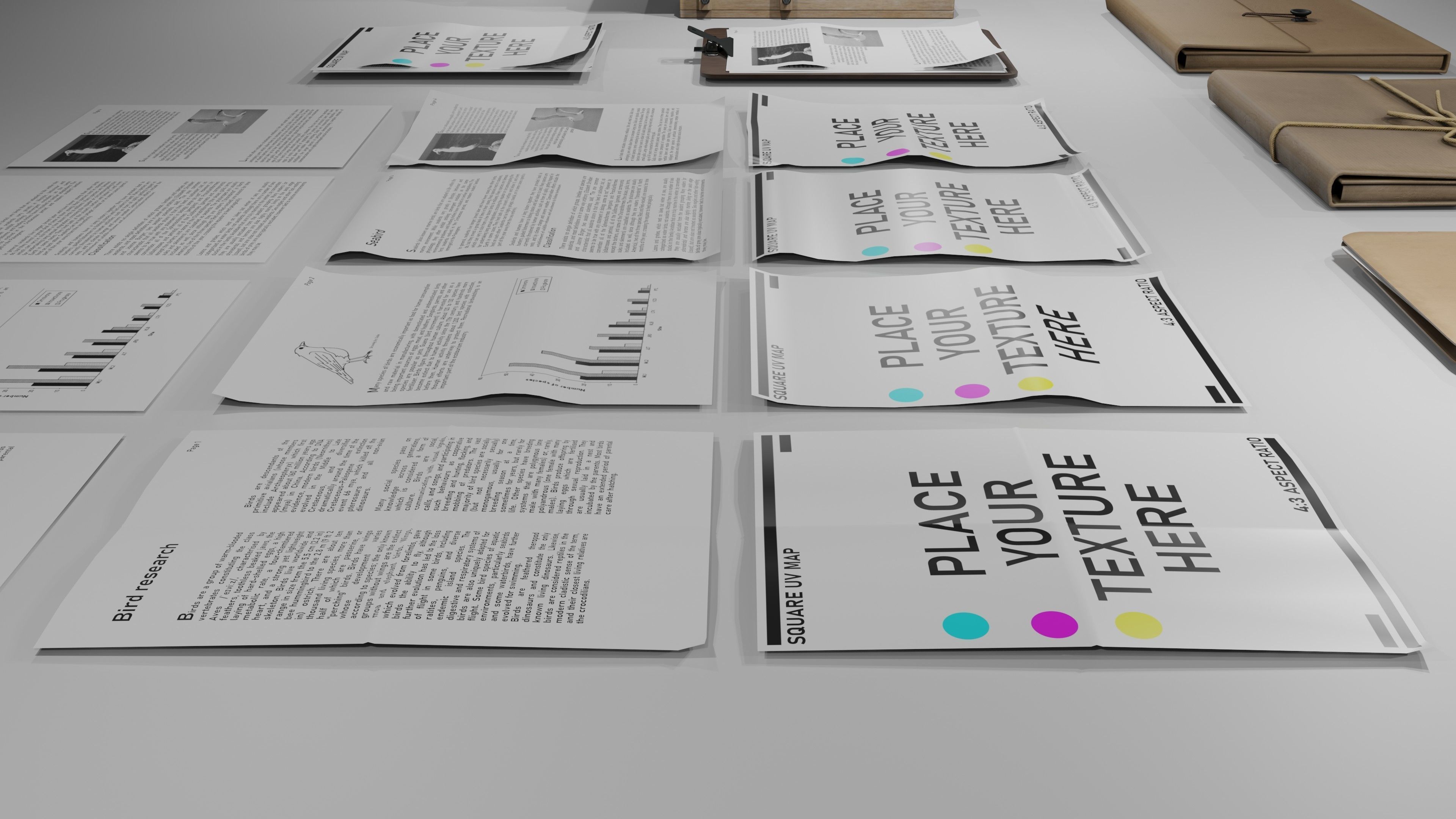 Stationery office pack Low-poly 3D model_21