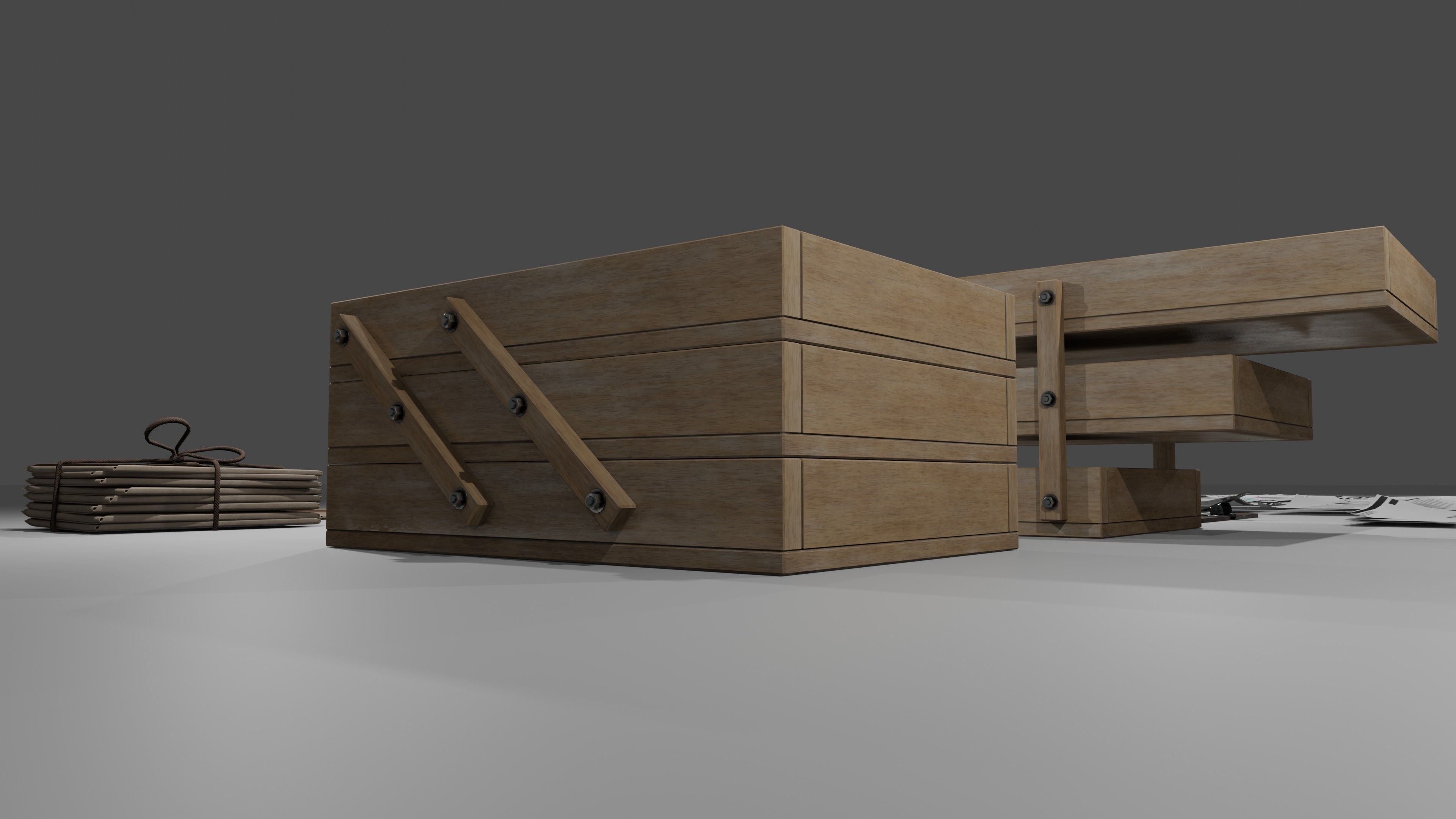 Stationery office pack Low-poly 3D model_15
