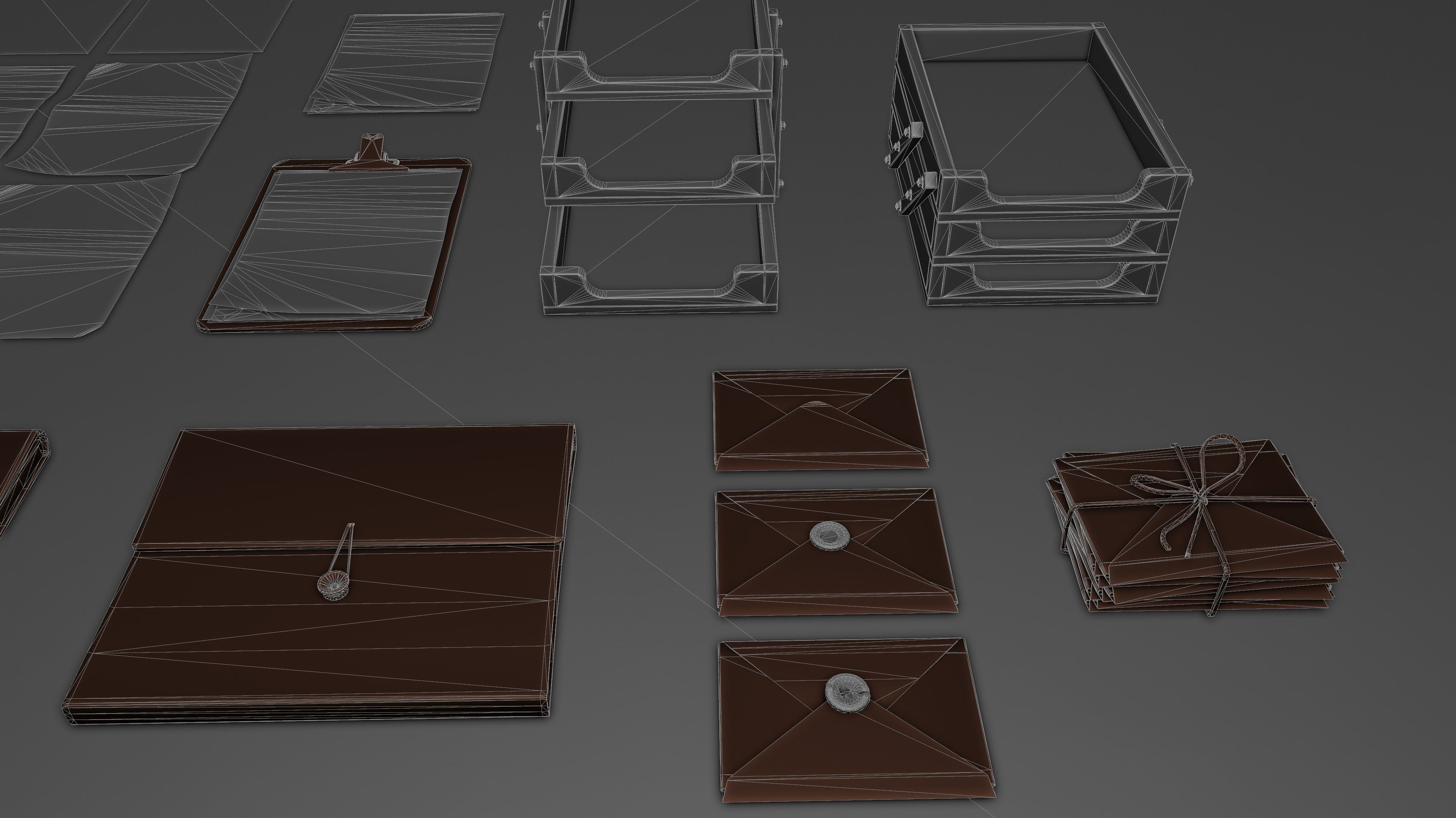 Stationery office pack Low-poly 3D model_24