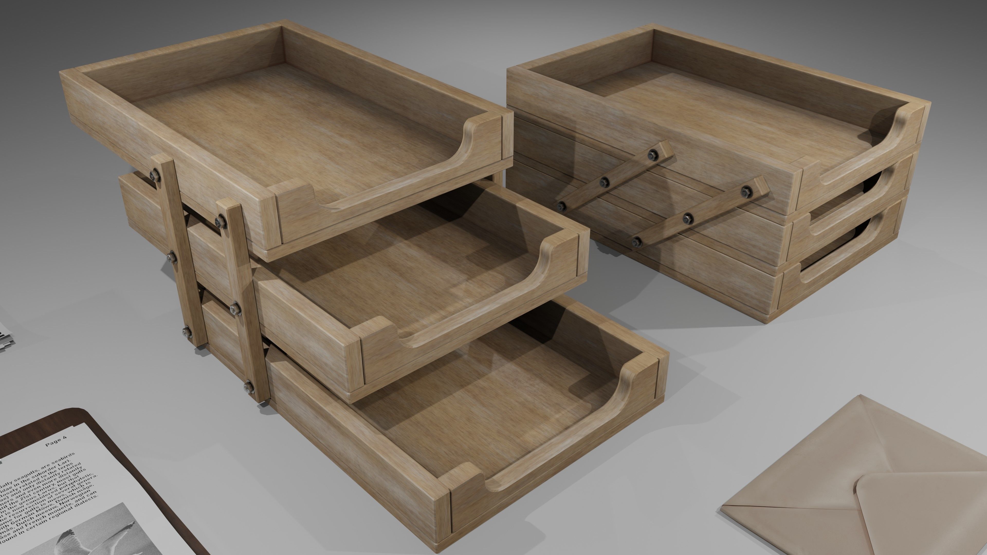 Stationery office pack Low-poly 3D model_13