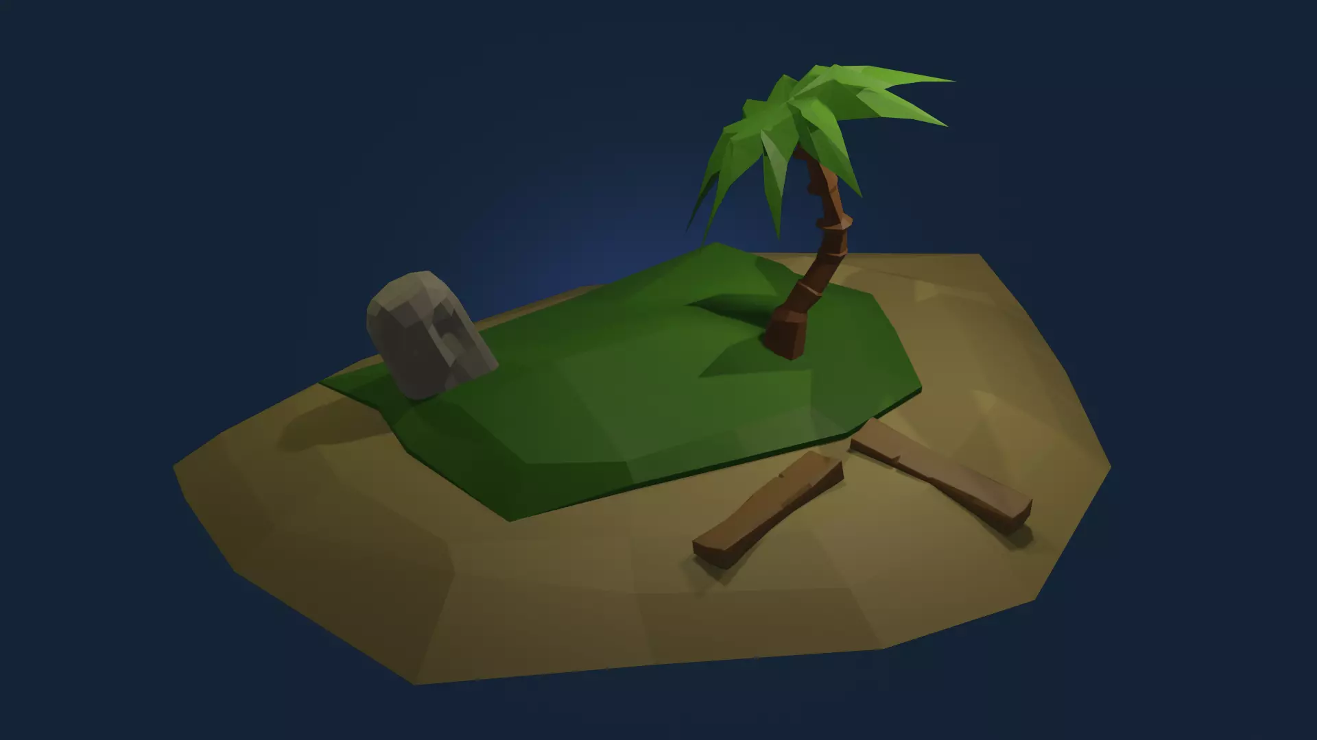 Island model pack Low-poly AR VR Free low-poly 3D model_0