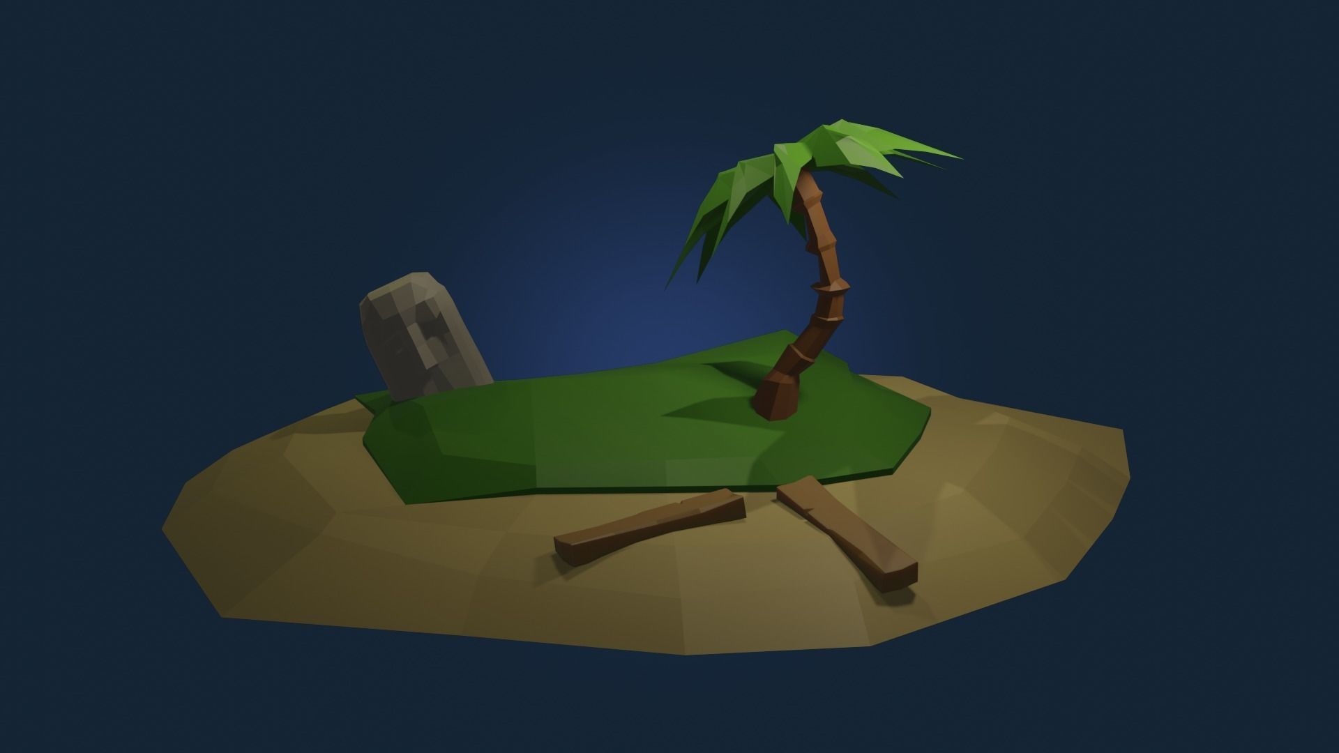 Island model pack Low-poly AR VR Free low-poly 3D model_2
