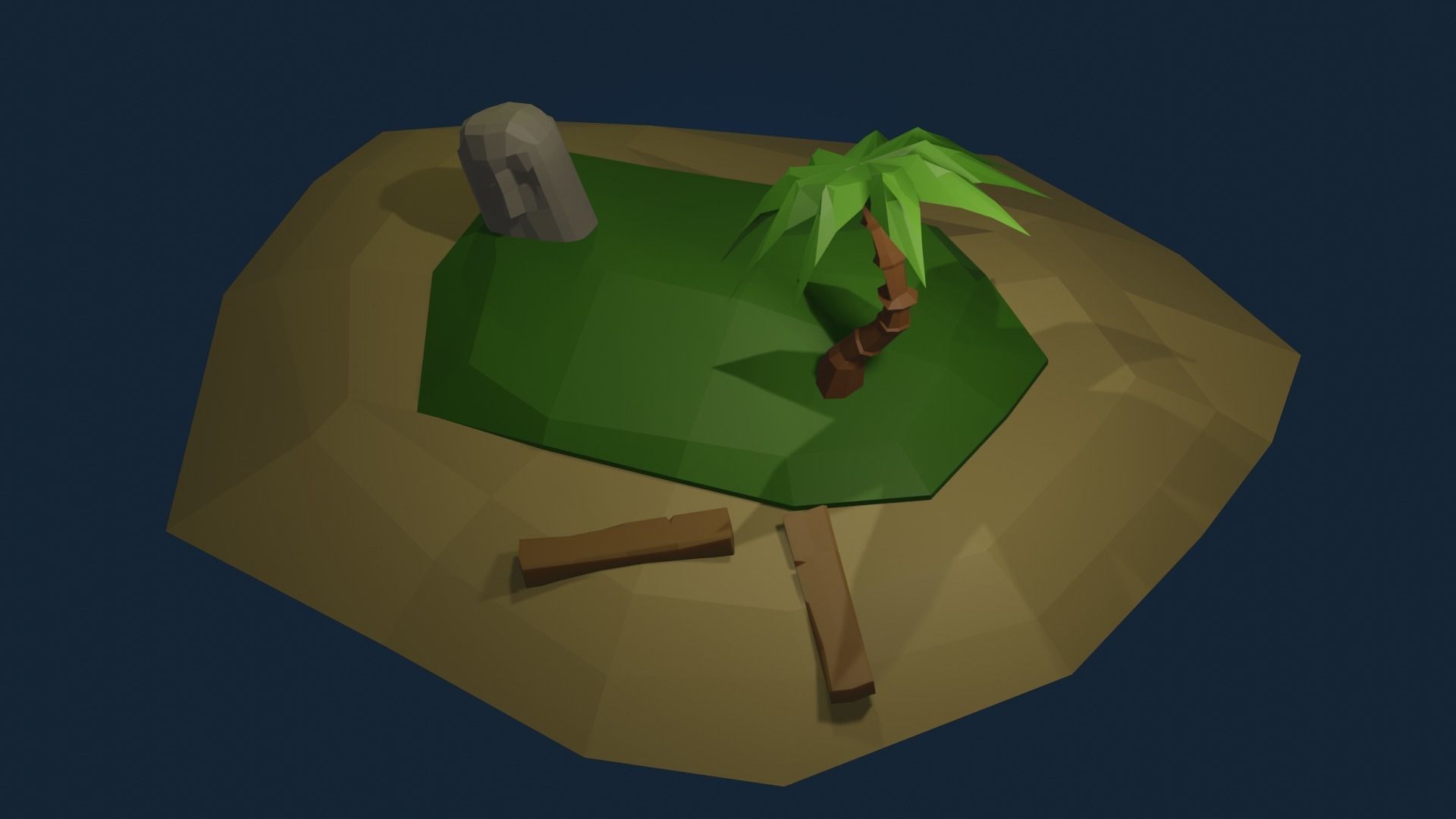 Island model pack Low-poly AR VR Free low-poly 3D model_3