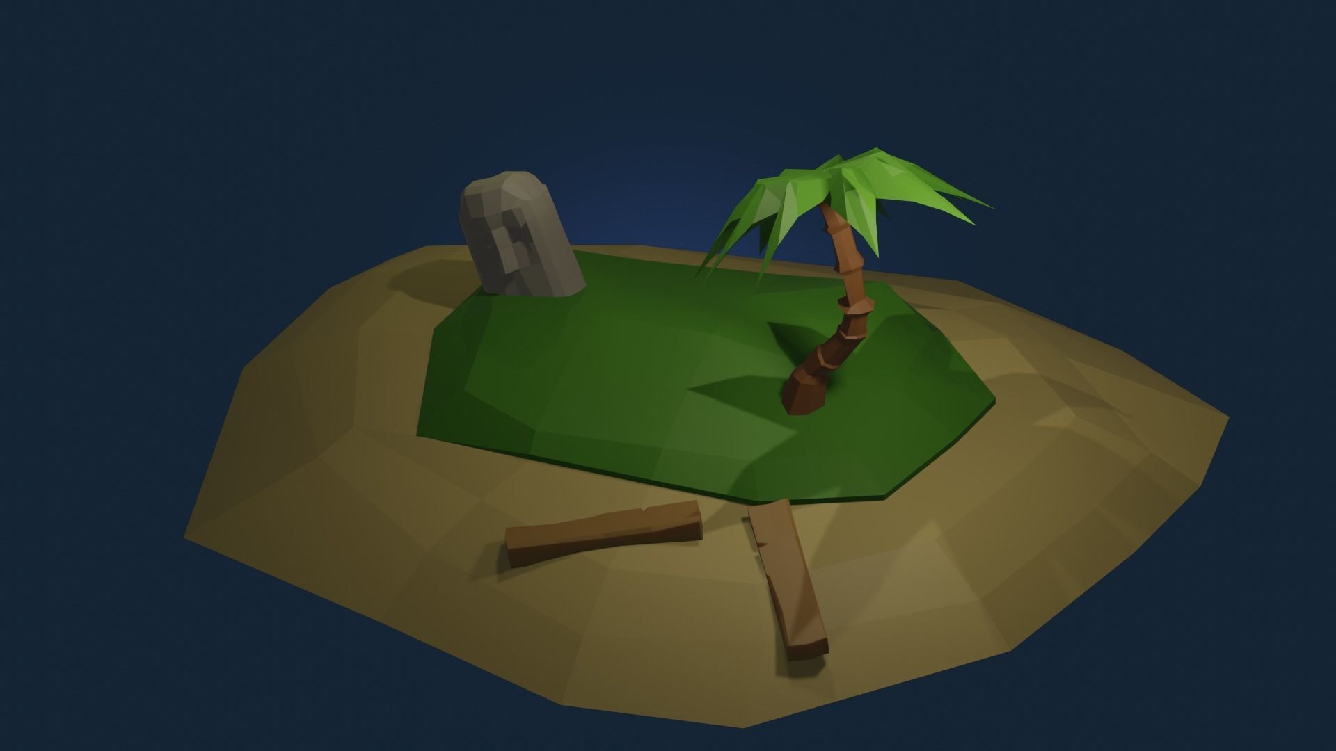 Island model pack Low-poly AR VR Free low-poly 3D model_1