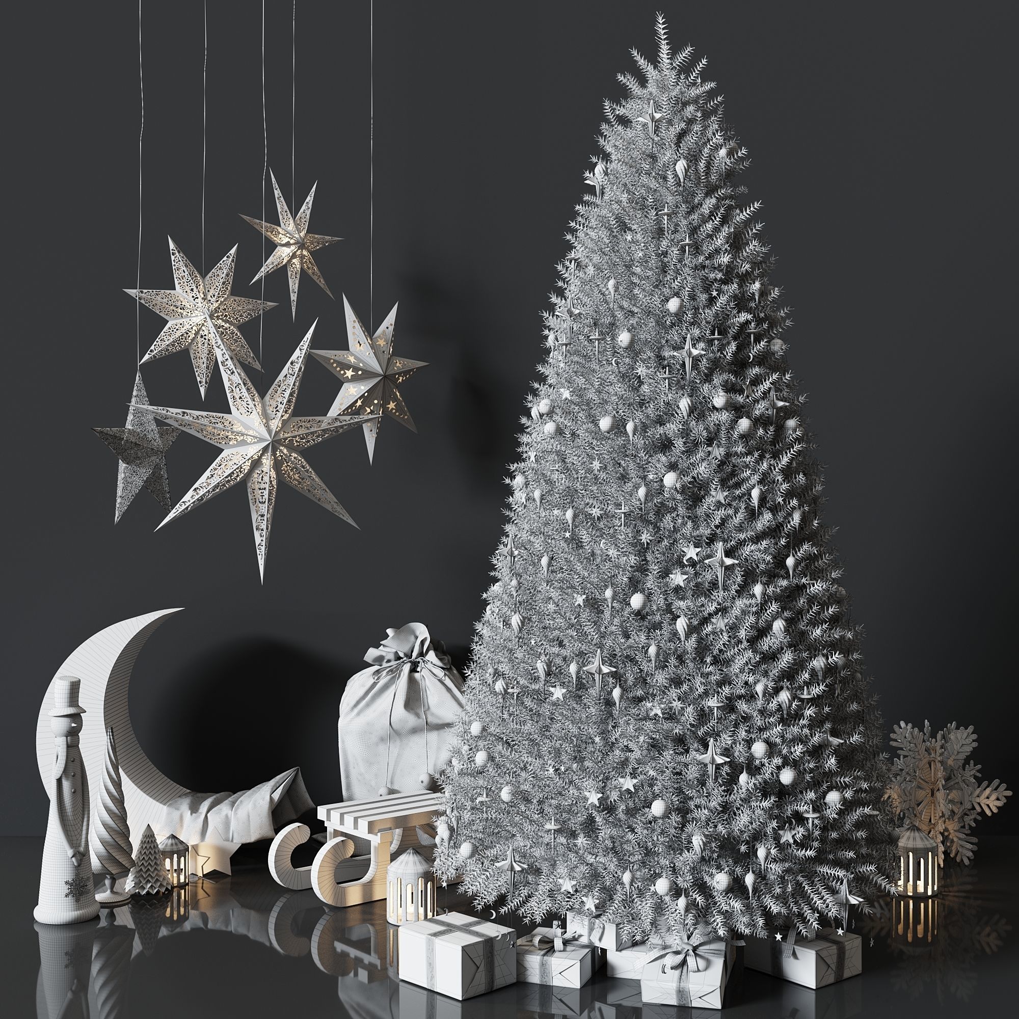 Christmas Decorative set sk 4 3D model_4