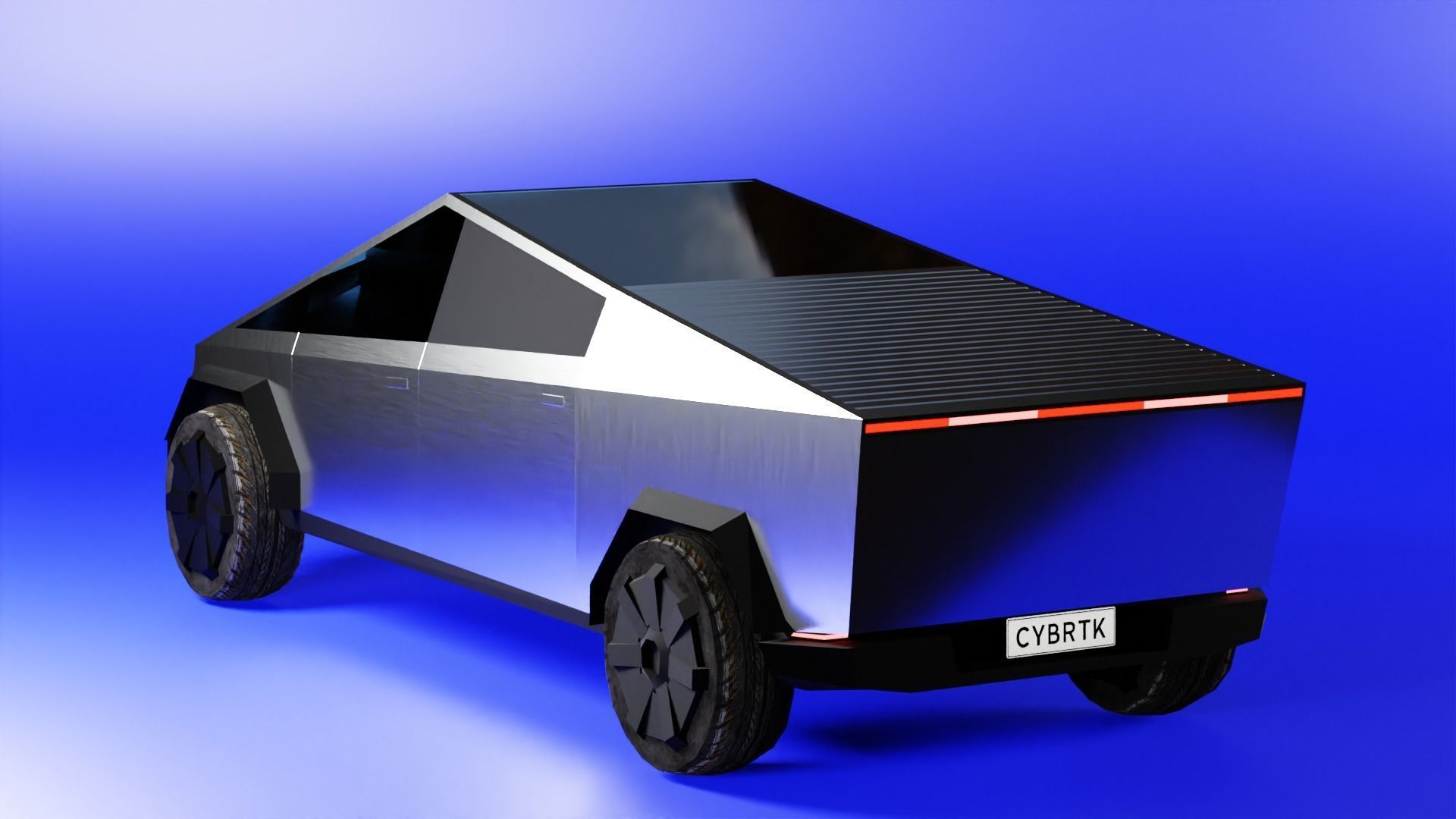 Tesla Cybertruck Low-poly 3D model_1