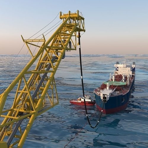 Oil tanker at the Berth with Tugs 3D model