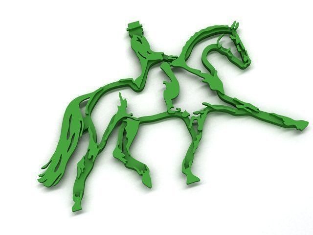 horse riding emblem of equestrian competition 3D print model