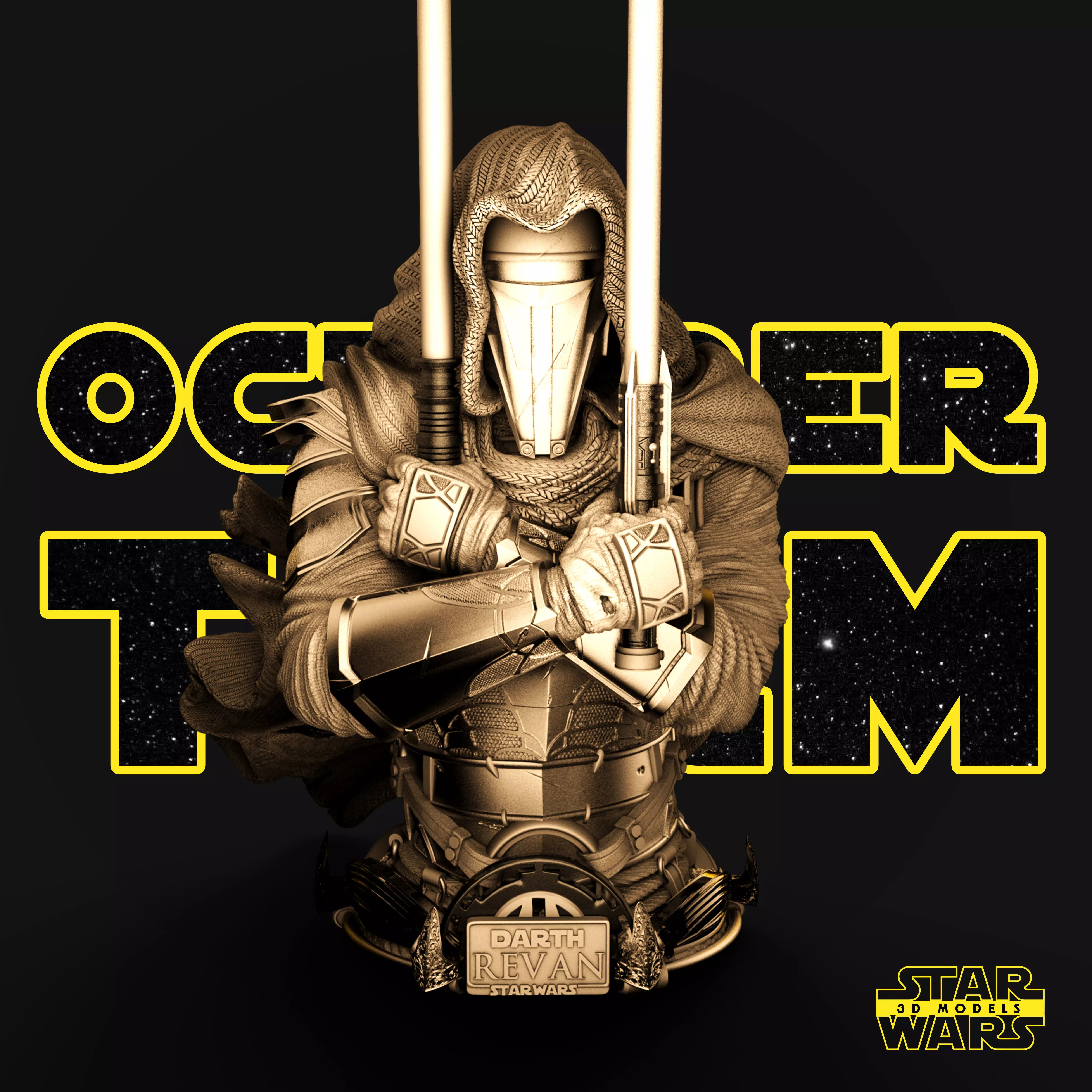 Darth Revan Bust - Tested and Ready for 3D printing Free 3D print model
