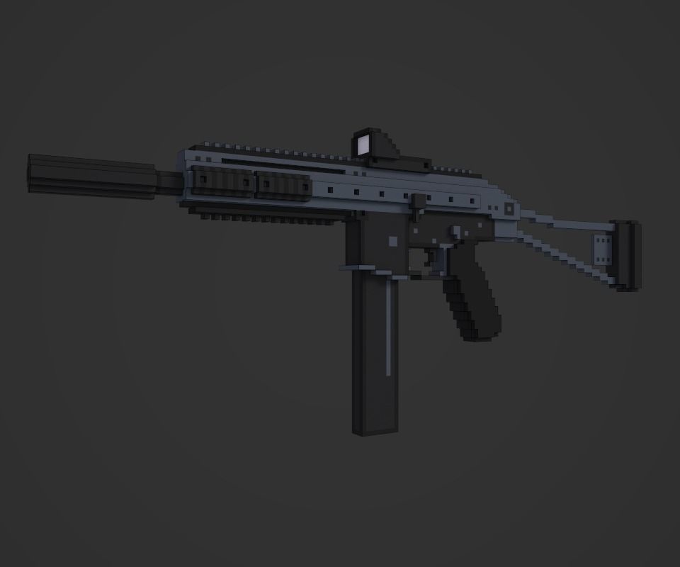 Voxel LWRC SMG-45 3D model_2