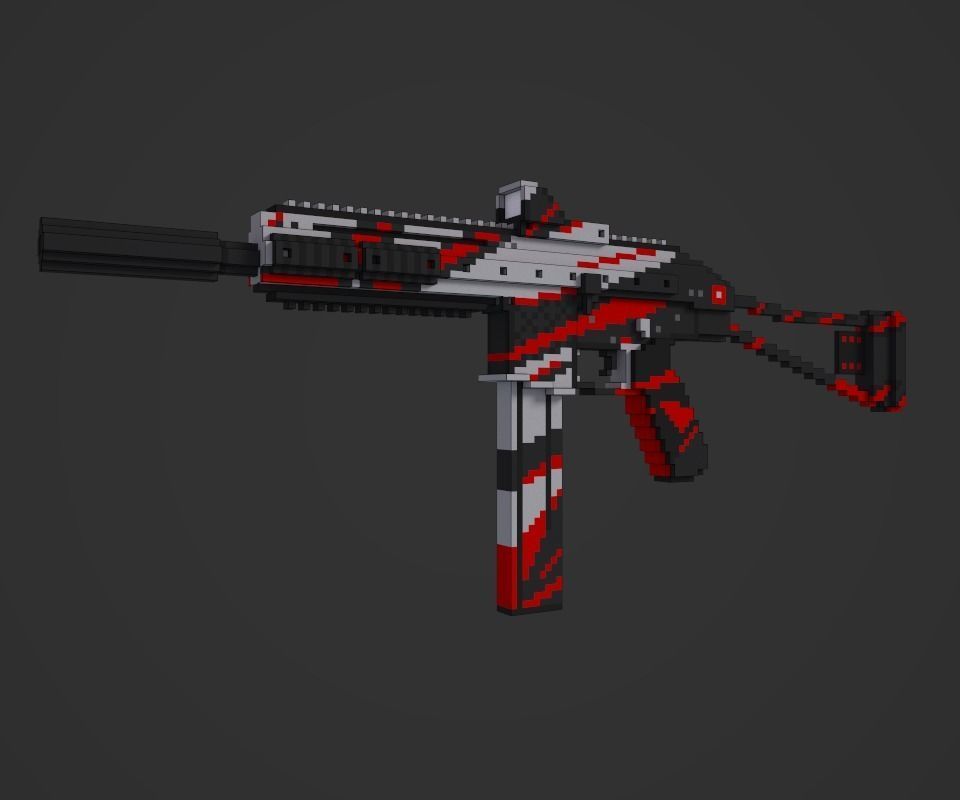 Voxel LWRC SMG-45 3D model_1