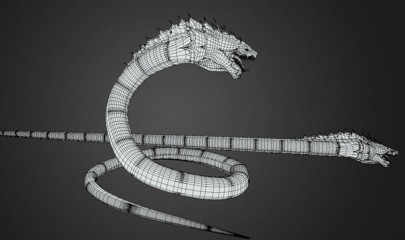 Snake dragon Low-poly 3D model_7