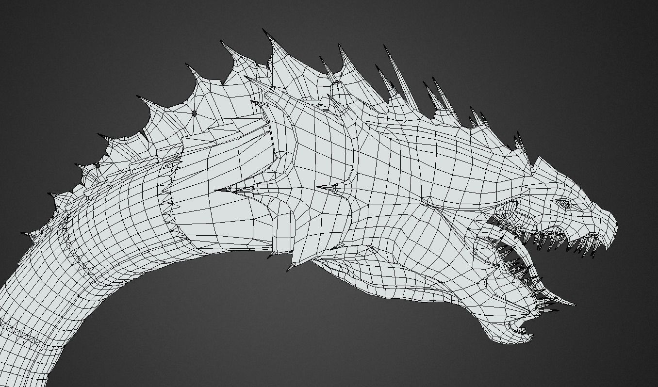 Snake dragon Low-poly 3D model_8
