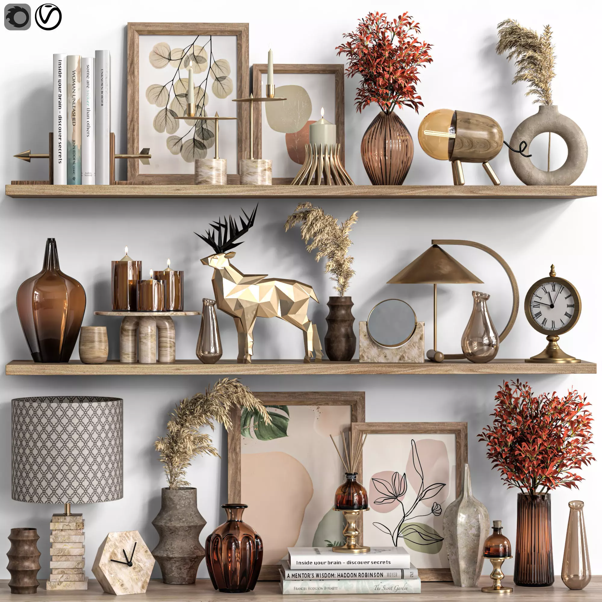 Decorative shelf 06 3D model_0