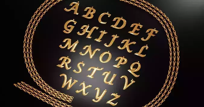 Alphabet pendants 3D print model