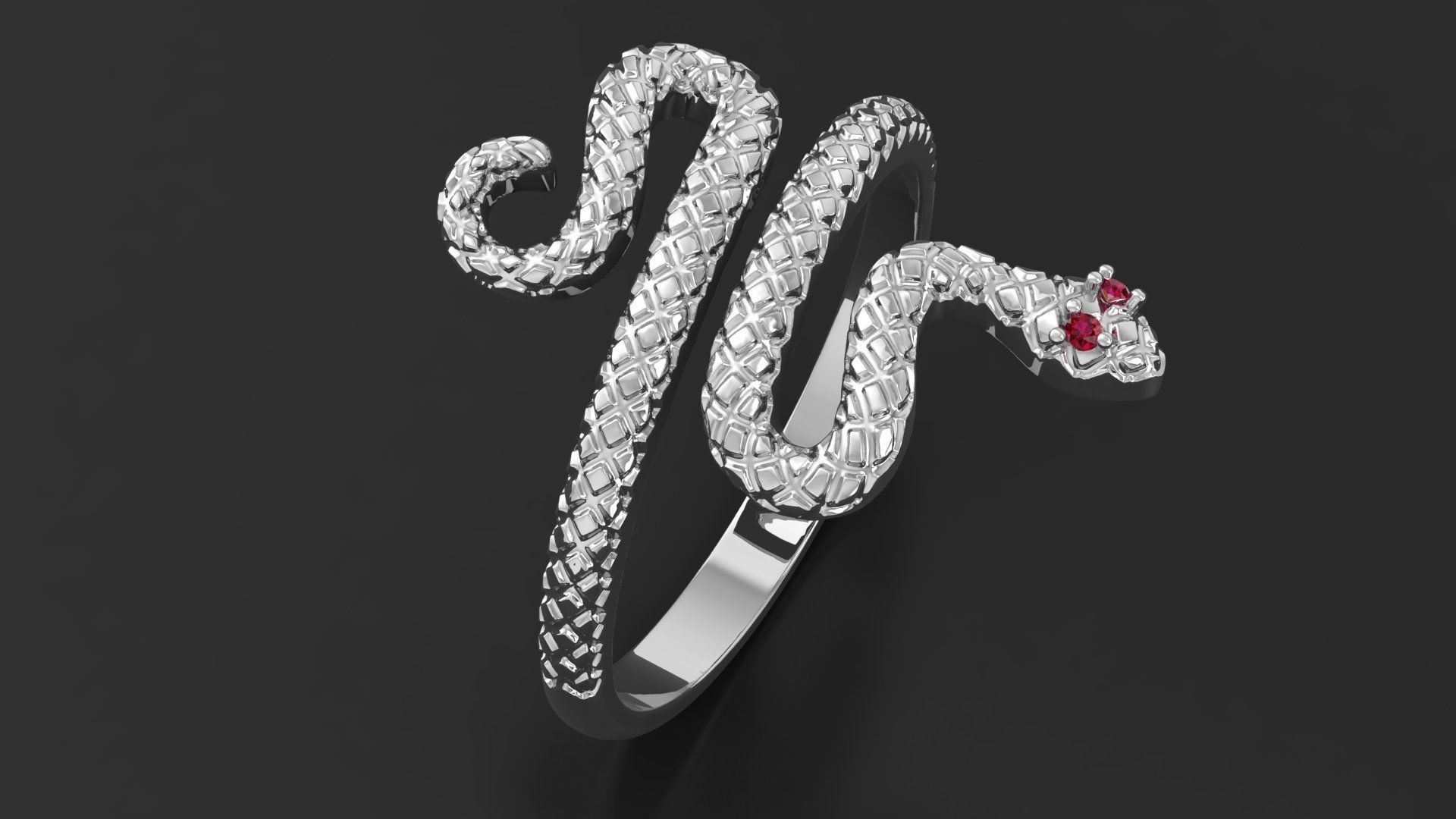 Snake Ring 3D print model_2