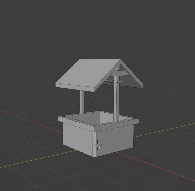 Low Poly WaterWell bird feeder with roof Low-poly 3D model_0
