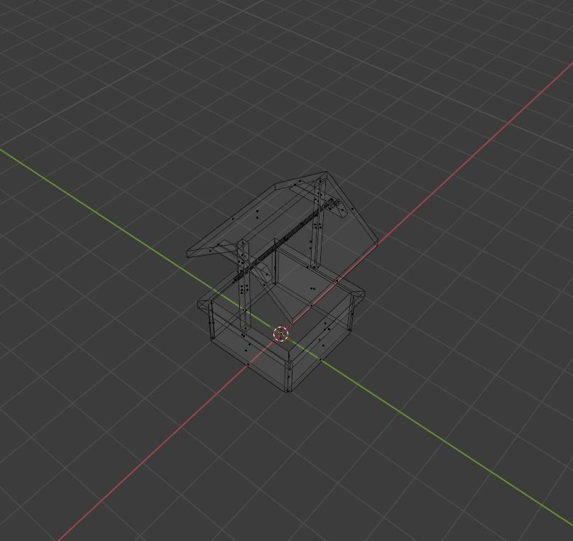 Low Poly WaterWell bird feeder with roof Low-poly 3D model_3