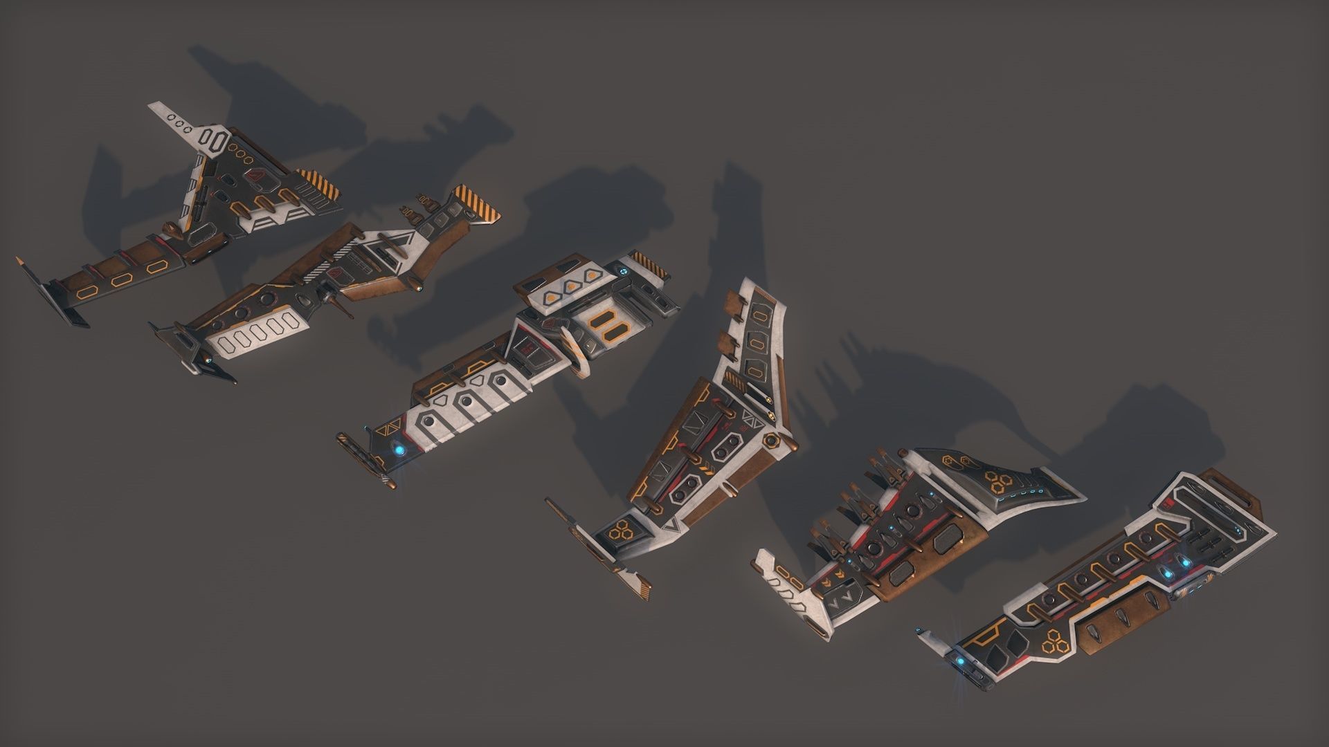 Mega Spacecraft Modular Pack Low-poly 3D model_27