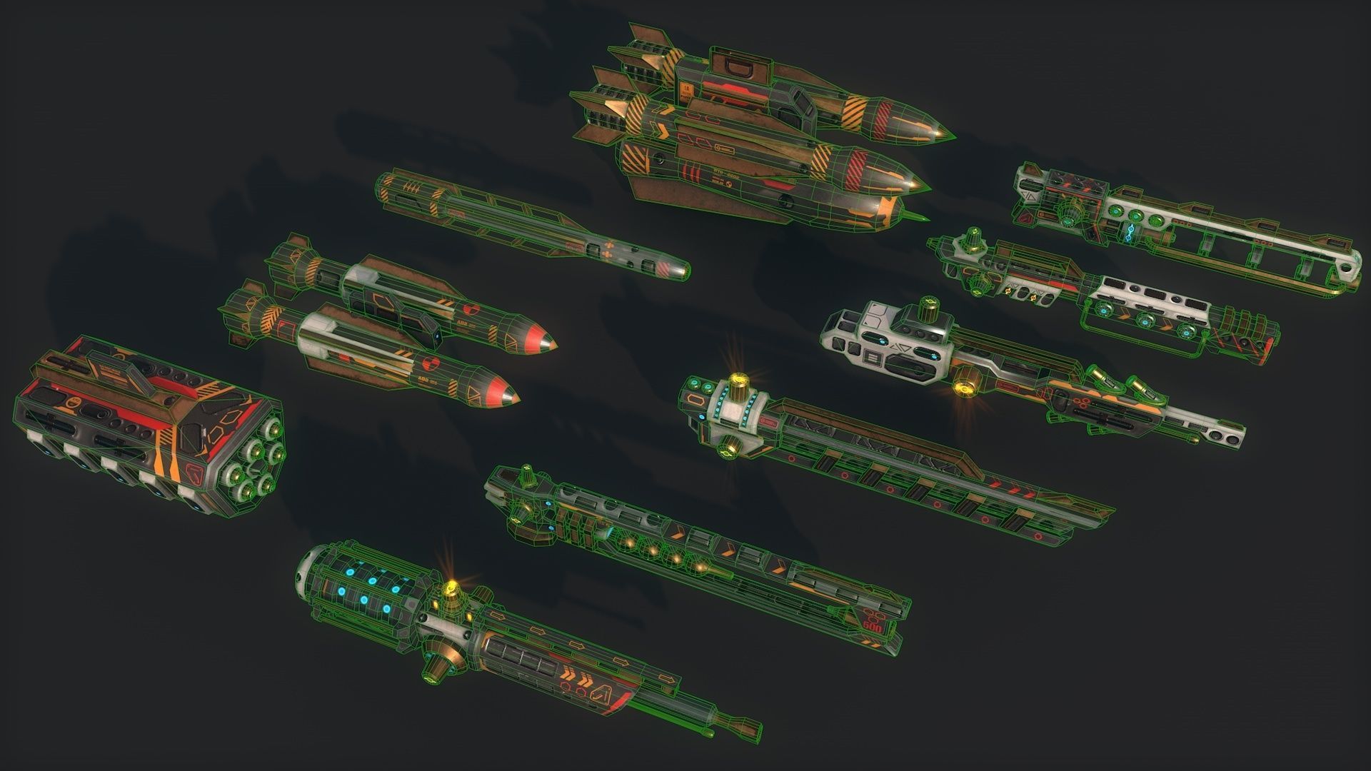 Mega Spacecraft Modular Pack Low-poly 3D model_30