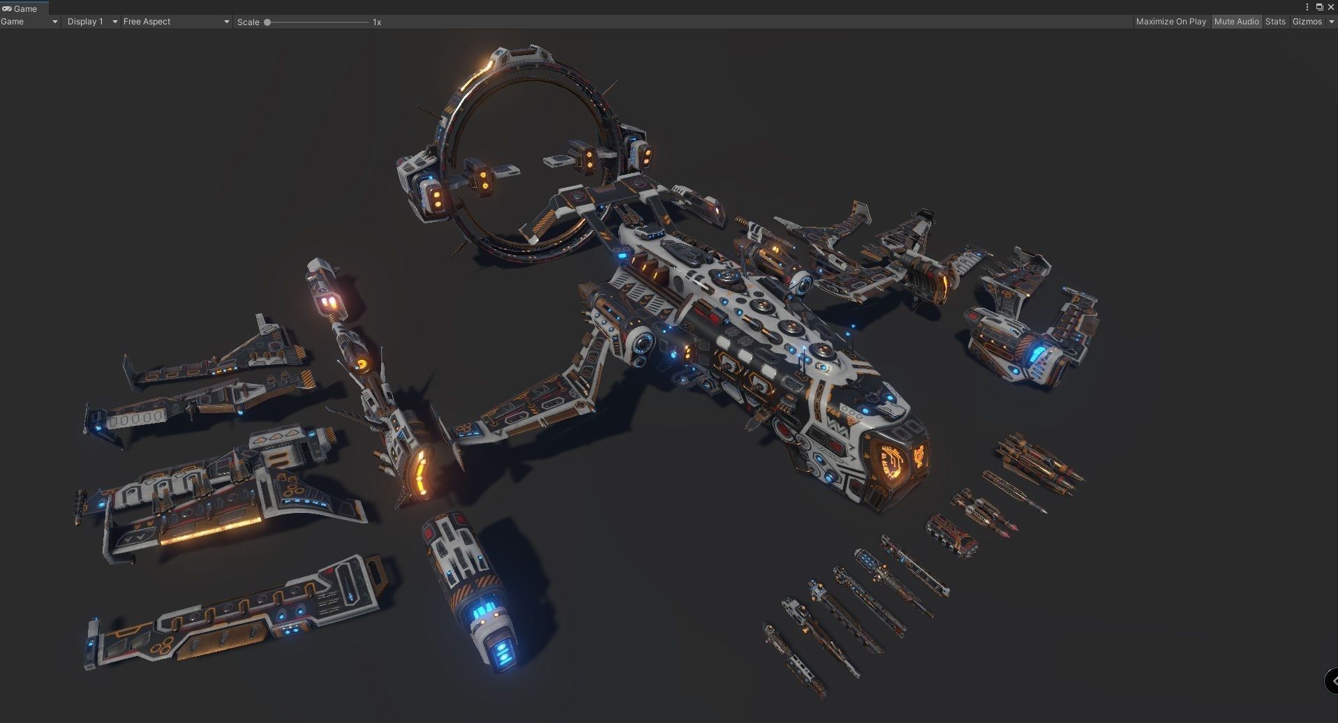 Mega Spacecraft Modular Pack Low-poly 3D model_32