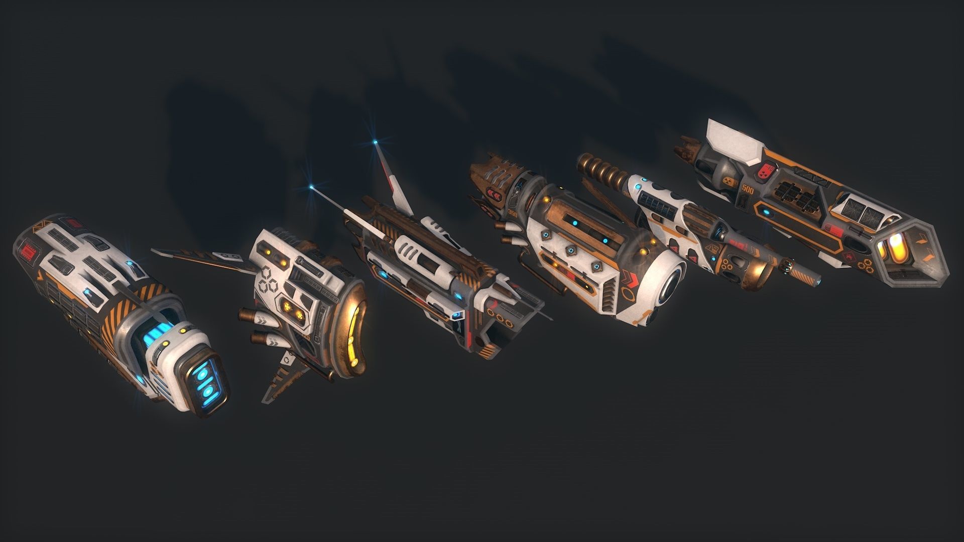 Mega Spacecraft Modular Pack Low-poly 3D model_24