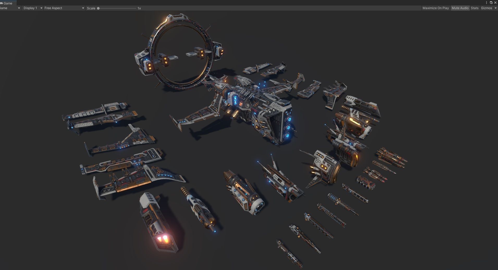 Mega Spacecraft Modular Pack Low-poly 3D model_33