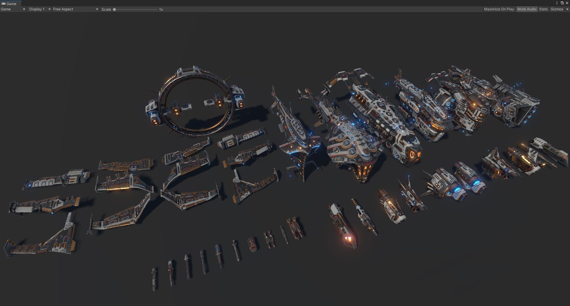 Mega Spacecraft Modular Pack Low-poly 3D model_3