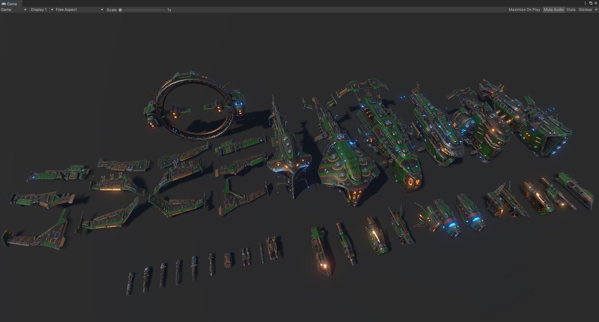 Mega Spacecraft Modular Pack Low-poly 3D model_2