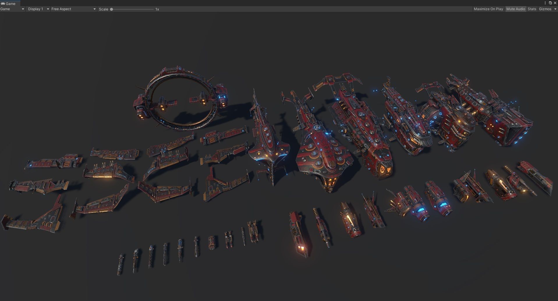 Mega Spacecraft Modular Pack Low-poly 3D model_4