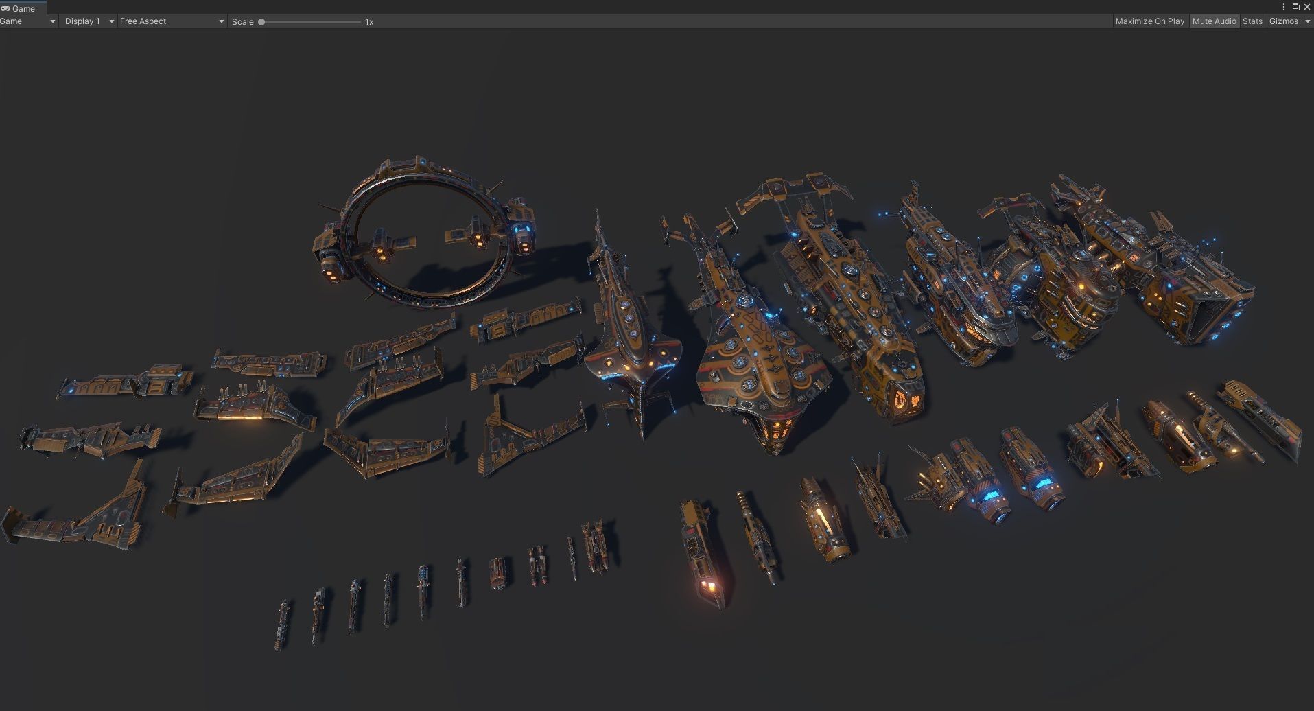 Mega Spacecraft Modular Pack Low-poly 3D model_5