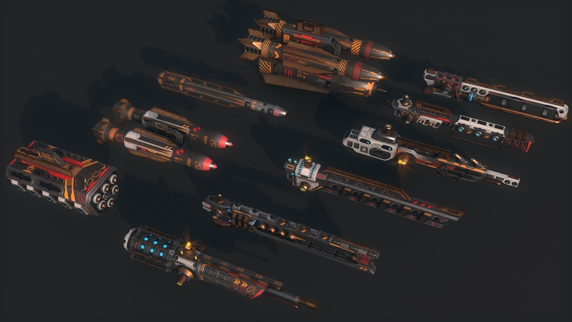 Mega Spacecraft Modular Pack Low-poly 3D model_29