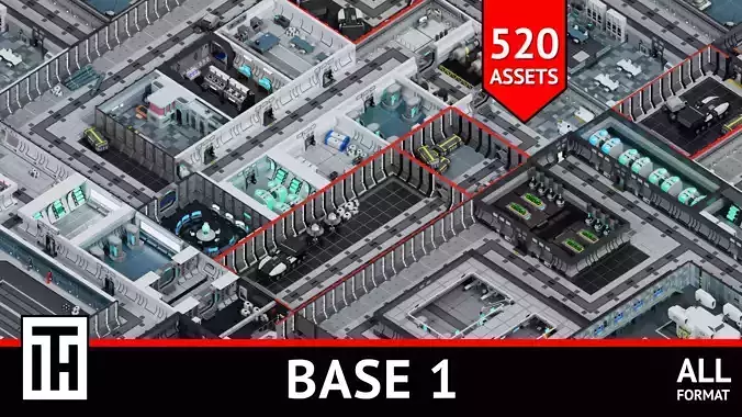 Base 1 Low-poly 3D model