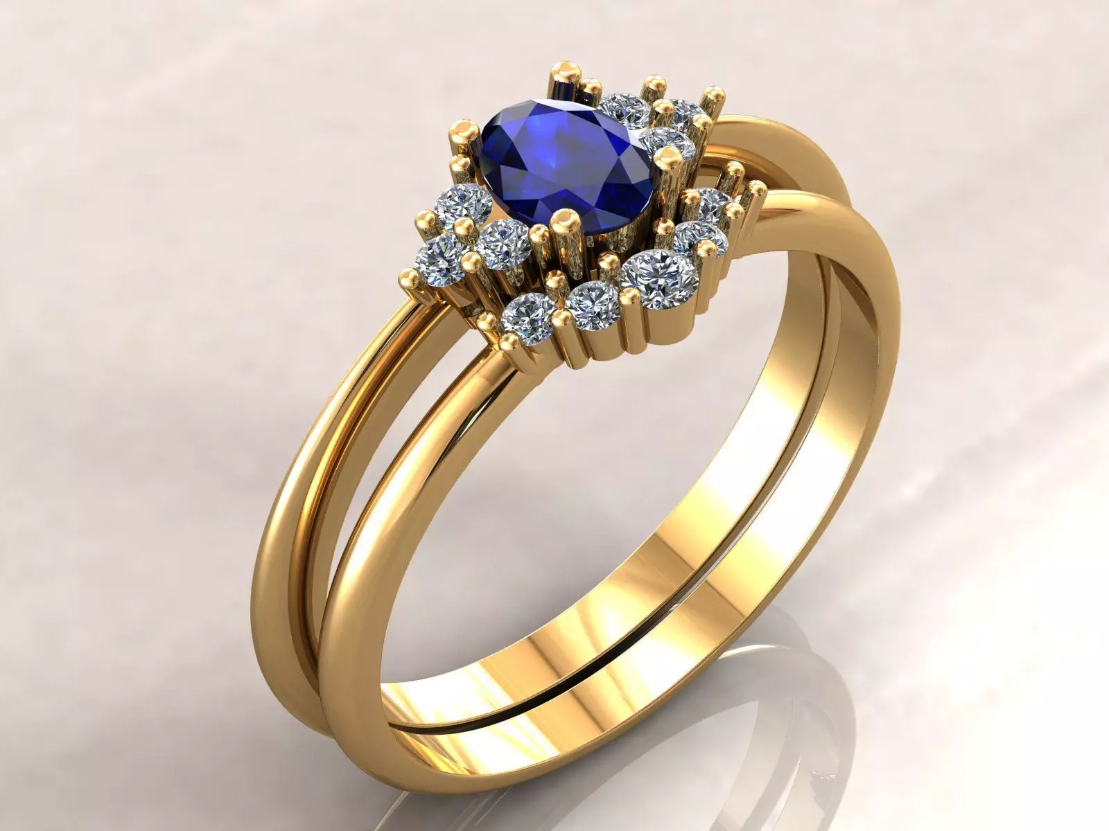 Double Ring Oval Set 3D print model