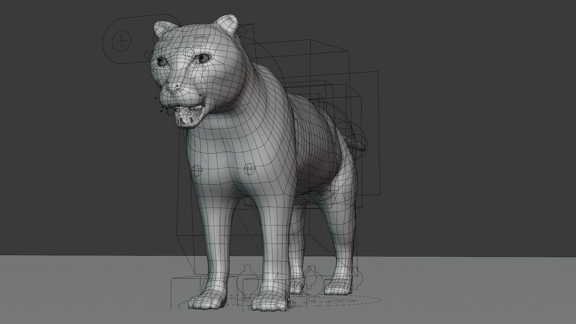 Leopard jaguar running in desert 3D model_9